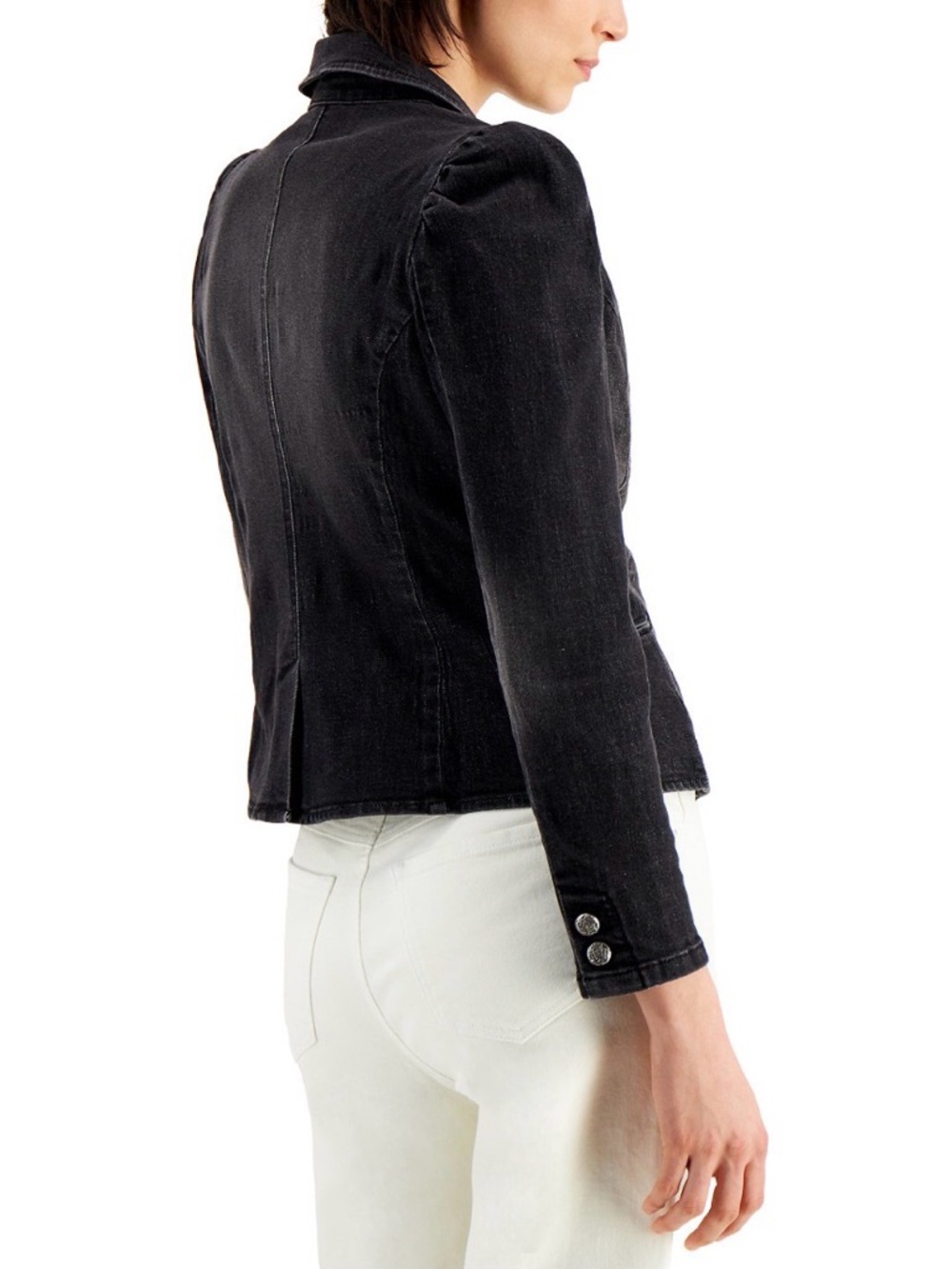 INC Black Cropped Denim Blazer-Size XS-NWT - Picture 2 of 9